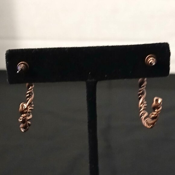 Paparazzi Copper Twist Wire Hoop Earrings 1" Plainly Panama Dangle Women - Picture 3 of 4